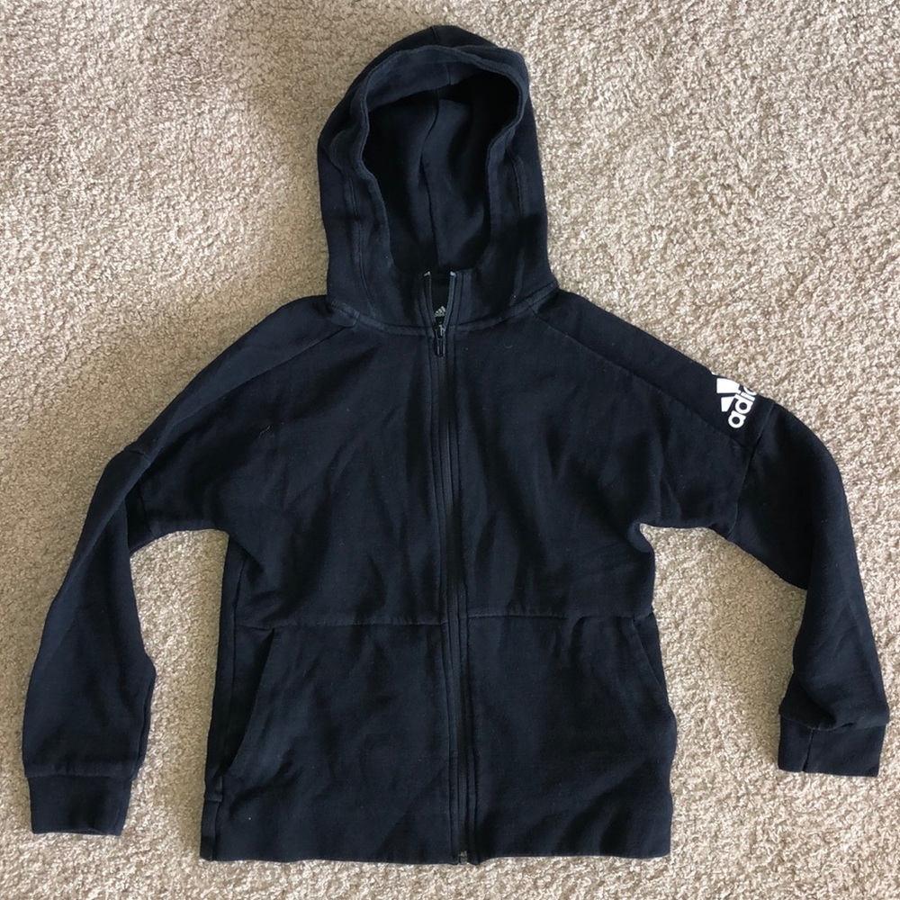 Adidas black zip up sweatshirt